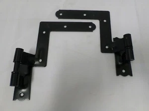 "Par de bisagras de obturador ciego offset de metal negro para marco de madera 6"" x 6,5" - Imagen 1 de 6