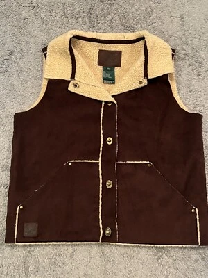 Chaleco de gamuza sintética Lauren Ralph Lauren para mujer SP Sherpa forrado de lana chaqueta con botones Foto 1 de 4