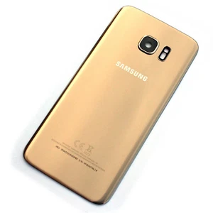 Samsung Galaxy S7 Edge Rückseite Abdeckung + Kameraglas Gold Rückseite SM-G935 Original - Bild 1 von 2