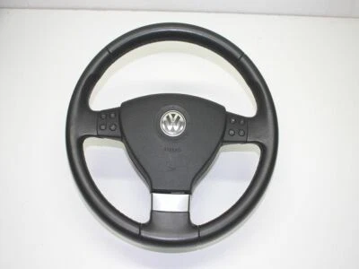 VW Eos / Tiguan / Touran Lenkrad Sportlenkrad Leder schwarz Airbag Fahrerairbag - Bild 1 von 4