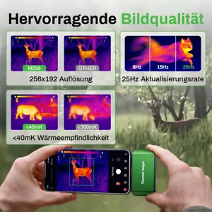 Ampbank M256 Thermal Imaging Camera for Android USB 25HZ 256x192 40MK IR Thermometer DE - Picture 1 of 8