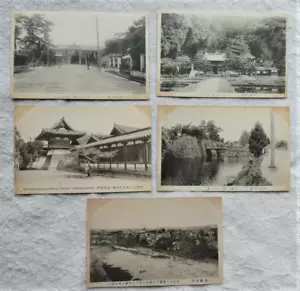 5 Rare Vintage Japanese Postcards ca 1930: Various Temples, River and Landscapes - Picture 1 of 8