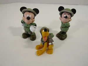 Disney Safari Mickey, Minnie & Pluto PVC Figures 3” - Jungle Adventure Vintage - Picture 1 of 8