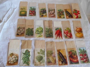 Vintage French Vegetable seed packets 1930s old stock for decoupage scrapbooking - Picture 1 of 8