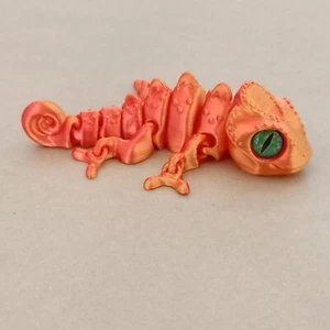 Orange 3D printed Chameleon Lizard Model Figurine Art Gift AUS Free Postage B - Picture 1 of 6