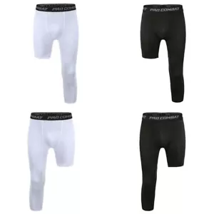 Herren Einbein Kompression 3/4 Capri Strumpfhose Sport Basketball Basisschicht - Bild 1 von 16