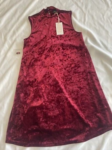 ModCloth Luxe Velvet Burgundy Red NWT Sz L Swing A Line Dress Party Cocktail - Picture 1 of 8
