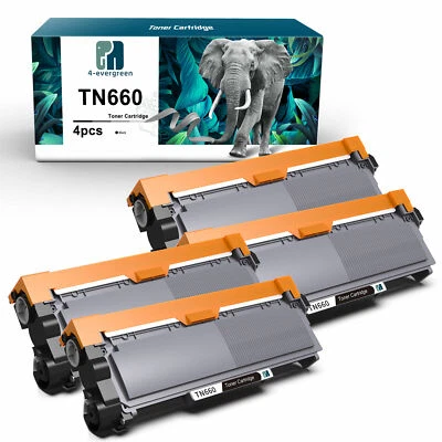 4 High Yield TN660 Black Toner Cartridge set For Brother HL-L2300D DCP-L2540DW - Image 1 of 4