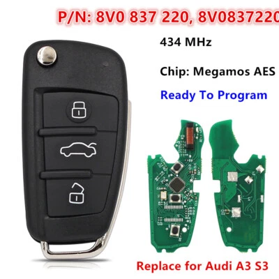 for Audi A3 S3 2012 - 2017 Flip Key Proximity Remote Fob 434MHz ID48 8V0 837 220 - Image 1 of 4