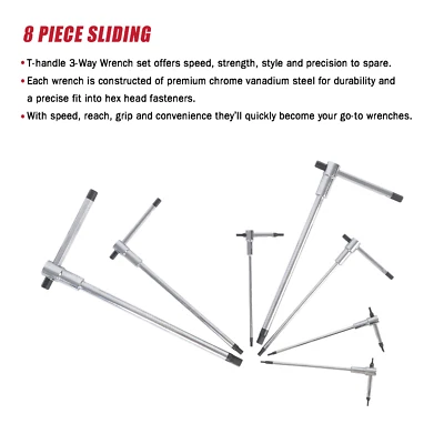  8 Pcs T-Handle Hex Wrench Set for Bicycle Motorcycle Integrated Strip-Gripper  - Image 1 of 4