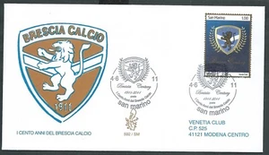 2011 SAN MARINO FDC VENETIA 592 CALCIO BRESCIA NO TIMBRO ARRIVO - BG - Imagen 1 de 1