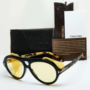 Tom Ford Sonnenbrille Neughman schwarz braun gelb Seitenschilde FT0882 TF 882 01E - Bild 1 von 12