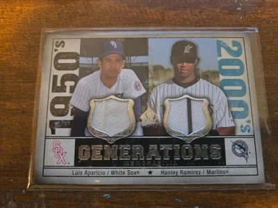 Memorabilia de Luis Aparicio 2008 SP Legendary Cuts Generations con Hanley Ramírez Foto 1 de 2