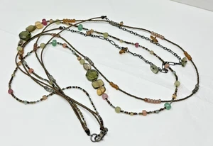 Silpada 925 Sterling Silver Chalcedony Smoky Quartz Triple Strand Necklace N2112 - Picture 1 of 7