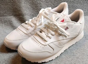 Scarpe da passeggio REEBOK uomo taglia 10 sneakers classiche in pelle bianche J8Pw00031 - Foto 1 di 8