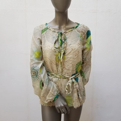 Feine Bluse von Hoss Homeless, 40, hellbeige, gelb, türkis, grün, braun Intropia - Bild 1 von 4