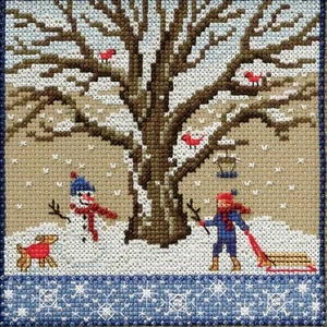 Kit de punto de cruz de roble de invierno Mill Hill 2017 Mighty Oak Quartet MH171711 - Imagen 1 de 2
