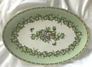 Plato Ovalado Rosa Williams Sonoma Famille Verde Floral NUEVO NLA - Imagen 1 de 4