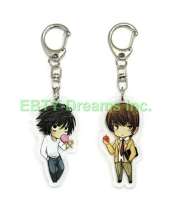 Set of 2 Death Note Anime Acrylic Keychain L Lawliet Light v1 - Picture 1 of 2