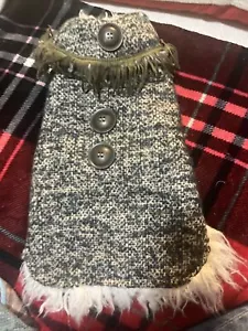 Dog Fur Designer Jacket Coat Lama M Warm Winter Fuzzy - Picture 1 of 5