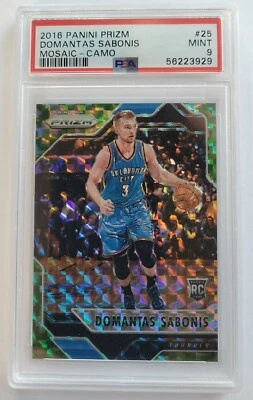 Domantas Sabonis 2016 Panini Mosaic Camo Prizm RC #1/25 Rookie #25 PSA 9  - Image 1 of 4