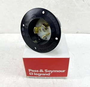 Pass & Seymour, Legrand CS6377, Flanged Locking Inlet, 50A, 125V, 2P, 3W, Grdg - Picture 1 of 3