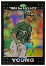 2007 Topps Chrome Refractor #299 Delmon Young Tampa Bay Devil Rays