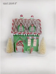 Regency International 10" Led/Bty TMR Crdbrd Minty Sweet House,Light Bulbs - Picture 1 of 1