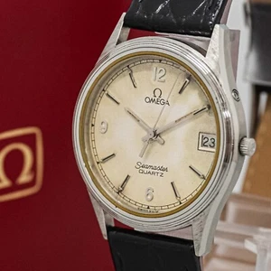 **Exc+4 w/Case** Vintage OMEGA Seamaster Cal.1332 Quartz Silver Arabic 34mm Mens - Picture 1 of 19