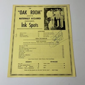 Jimmie Nabbies Tintenflecken The Oak Room signiert Souvenir Menü Frank Dave Ephemera - Bild 1 von 8