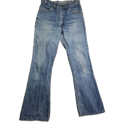 '82 Levis Orange Tab 646-0217 Bell Bottom Flare Jean Destroyed 30x29.5 Vintage - Image 1 of 4