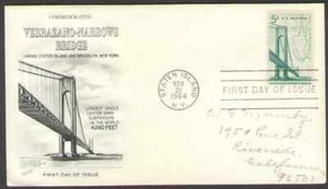 US. 1258. 5c. Verrazano-Narrows Bridge. Fleetwood FDC. 1964 -1 - Picture 1 of 1