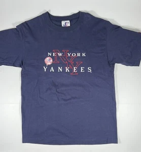 Vintage 90er Jahre Logo athletisch New York Yankees T-Shirt, bestickt, einzelner Stich - Bild 1 von 9