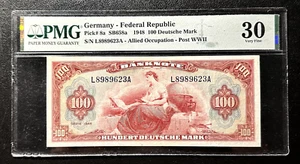 Germany Deutshcland 100 Mark 1948 PMG 30 Very Rare - Picture 1 of 2