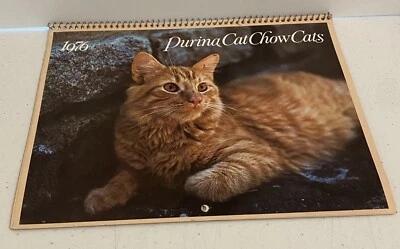Vintage 1976 Calendar Purina Cat Chow Cats  Purina Advertising Clean No Writing - Image 1 of 4