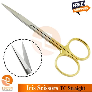 Dental TC Micro Iris Scissors 11.5cm Straight Tungsten Carbide Surgical Shears - Picture 1 of 2