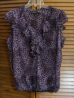 Top Covington S/C-Animal-Cuello Dividido-Volantes Frontales-Dobladillo Calado-Manga Flutter-NUEVO SIN ETIQUETAS Foto 1 de 4