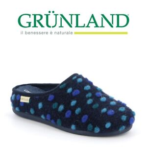 Grunland Ciabatta Donna Pantofola Casa con Zeppa IRRA CI3175 BLU CON POIS