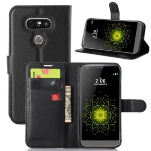 Para LG G5 Ranura Abatible Billetera Cuero Suave Estuche/Cubierta/Soporte para Tarjetas Bolsa de Soporte - Imagen 1 de 41