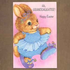 Unused Vintage American Greetings EASTER Card FOR GRANDDAUGHTER, Ballet Bunny - Picture 1 of 6