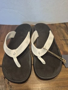 Women's Olukai Ohana Flip Flop Comfort Sandal - Bright White - Women's Sz 11 - Picture 1 of 6