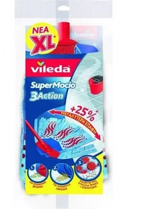 Vileda Super Mocio 3 Action XL Mop Head Refill Blue 1 Pack Nozzle Mops - Picture 1 of 2