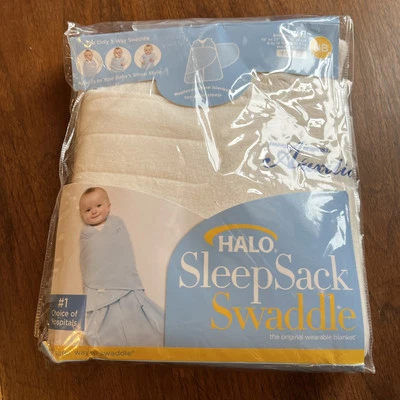 HALO Recién Nacido 0-3 Meses Micro Polar Saco de Dormir Envoltura en Crema ~ NUEVO en Caja Foto 1 de 4