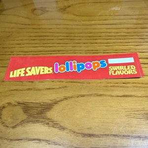 Vintage LEBENSRETTER LUTSCHER Aufkleber verwirbelte Aromen unbenutzt zum Ladendisplay - Bild 1 von 2