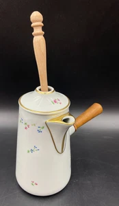 CIOCCOLATIERA CIOCCOLATO PORCELLANA CASTEL LIMOGES FIORI ORO - Foto 1 di 7