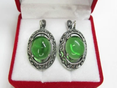 Earrings modern costume jewelry, brass, silver plated, weight 6,63 - Image 1 of 4