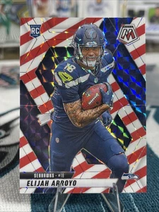 Mosaico Elijah Arroyo Rookie 2025 rojo y blanco rayas mosaico Seahawks #314 SP - Imagen 1 de 2