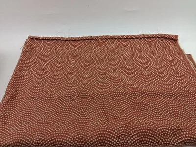 2 yds Textured Fanned Gold Dots on Salmon Pink Upholstery Fabric 56" Wide - Image 1 of 4