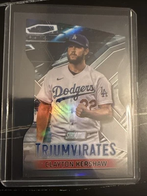 2023 Stadium Club #T-24 Clayton Kershaw #T-24 Triumvirates Diecut Dodgers - Image 1 of 2