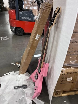 Guitarra Color Rosa Forma Única Mástil de Arce Caoba Cuerpo Hueso Tuerca Tornillo en 022 Foto 1 de 4